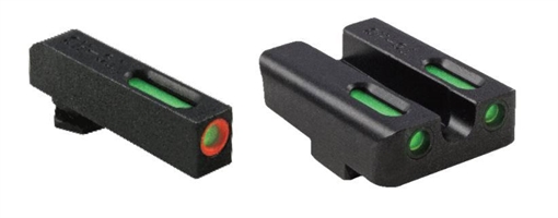 Picture of TruGlo TFX Pro Black | Green Tritium & Fiber Optic Orange Outline Front Sight Green Tritium & Fiber Optic Rear Sight TG13WA4PC