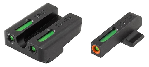 Picture of Truglo TFX Pro Tritium/Fiber-Optic Day/Night Sights Fit FNH FNP-40|FNX-40|FNS-40|FNS-40 Compact - Orange Outline Front/Rear Green TG13FN2PC