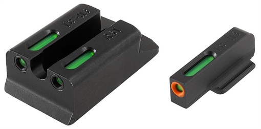 Picture of Truglo TFX Pro Tritium/Fiber-Optic Day/Night Sights Fit Ruger SR9|Ruger SR9C|Ruger SR40|Ruger SR40C|Ruger SR45 - Orange Outline Front/Rear Green TG13RS1PC