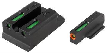 Picture of Truglo TFX Pro Tritium/Fiber-Optic Day/Night Sights Fit Ruger SR9 Ruger SR9C Ruger SR40 Ruger SR40C Ruger SR45 - Orange Outline Front/Rear Green TG13RS1PC