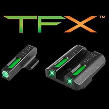 Picture of Truglo TFX Tritium/Fiber-Optic Day/Night Sights Fits KAHR Arms K MK P PM T &TP Models with New Dovetail (Post 2004) White Outline Front/Rear Green TG13KA1A
