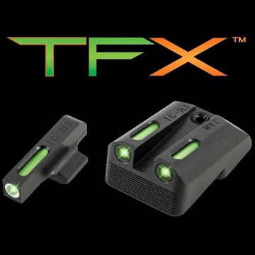 Picture of Truglo TFX Tritium/Fiber-Optic Day/Night Sights Fits Novak LoMount cut .270 Front / .500 Rear (1911 3_ Officers & 4.25_ Commander 9mm / .40S&W) - Whit TG13NV4A TGTG13NV4A