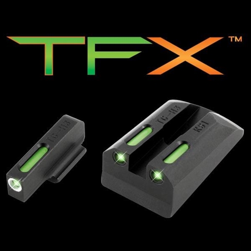 Picture of Truglo TFX Tritium/Fiber-Optic Day/Night Sights Fits Ruger SR9 / SR9C SR40 / SR40C SR45 - White Outline Front/Rear Green TG13RS1A