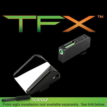 Picture of Truglo TFX Tritium Fiber Optic XTREME Handgun F.A.S.T. Sights Fit Glocks Except 42/43 & M.O.S. - F.A.S.T Rear Sight / TFX Front Sight - White TG13GLFST