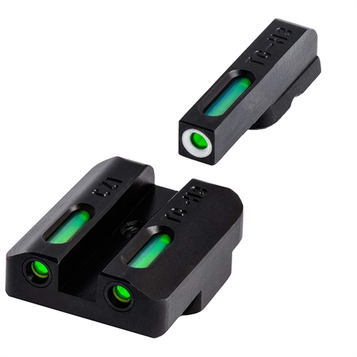 Picture of TruGlo TFX Black | Green Tritium & Fiber Optic White Outline Front Sight Green Tritium & Fiber Optic Rear Sight TGTG13CZ2A