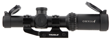 Picture of TRUGLO OMNIA Rifle Scope, 1-4X24mm, 300mm Main Tube, Illuminate A.P.T.R. (All Purpose Tacticle Reticle), APTUS-M1 One Piece Mount, Throw Lever, Black TG-TG8514TLR