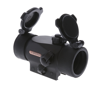 Picture of TruGlo TG- Triton Black Anodized 1x 30mm 5 MOA Illuminated Tri-Color Dot Reticle Clamshell Packaging TG8230B