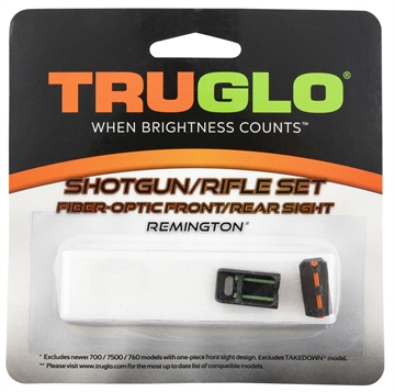 Picture of TruGlo Fiber-Optic Sights For Remington Black Red Fiber Optic Front Sight Green Fiber Optic Rear Sight TG110W