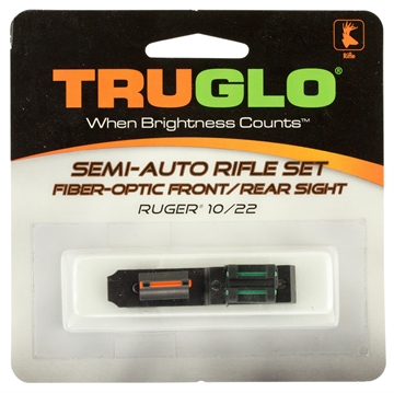 Picture of TruGlo Ruger 10/22 Fiber Optic Sight Set Black Red Front, Green Rear for Ruger 10/22 (Except Takedown) TG111W