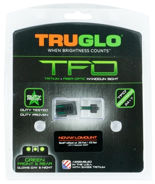 Picture of TruGlo TFO Green/Tritium/Fiber Optic Front Sight-Green/Tritium/Fiber Optic Rear Sight 1911 Government TG131NTI