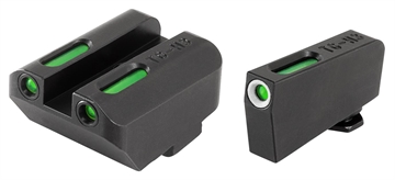 Picture of TruGlo TFX Low Suppressor Height Black Green Tritium & Fiber Optic White Outline Front Sight Green Tritium & Fiber Optic Rear Sight Compatible with Glock (Excludes MOS) TG13GL4A
