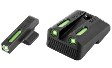 Picture of Truglo TFX Tritium/Fiber-Optic Day/Night Sights Fits Novak LoMount cut .270 Front / .450 Rear (1911 5" Government 9mm / .40 S&W) - White Outline Front TG13NV2A