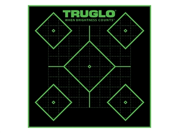 Picture of TruGlo Tru-See 5- Diamond Target Self-Adhesive Heavy Paper Black/Green 12"x12" 25 Pack TG14A25BB