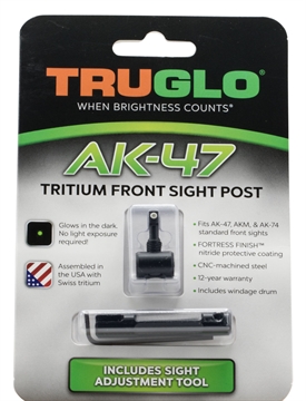 Picture of TruGlo Tritium Rifle Front Sight Black-Green with White Outline for AK-47, AKM, AK-74 TG231AK1
