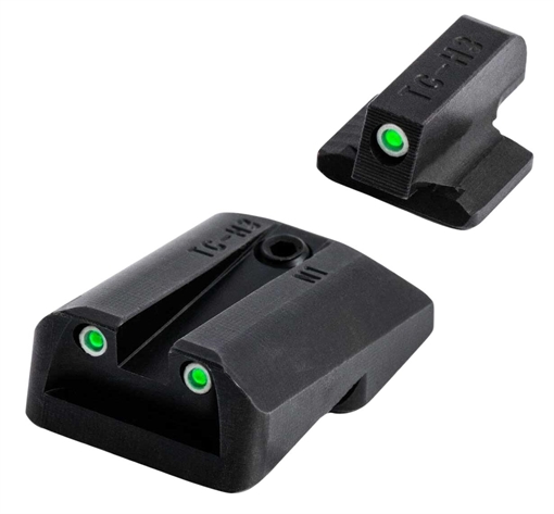 Picture of TruGlo Tritium Green Tritium Front & Rear/Black Nitride Fortress Frame, Compatible w/Glock 42/43/43X/48 Except MOS, Front Post/Rear Dovetail Mount TG231G1A