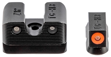 Picture of TruGlo Tritium Pro Black Green Tritium Orange Outline Front Sight Green Tritium Rear Sight TG231Z1C