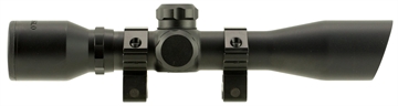 Picture of TRUGLO 4x32 Compact Scope Series, Strut 'N Rut Shotgun Scope, 4X32, 1", Diamond Shotgun Reticle, Waterproof, Fog Proof, Nitrogen Gas Filled, Rubber Eye Guard, 4" Eye Relief, Compact/Lightweight, Mounting Rings Included, Matte Black Finish TG-TG8504BD