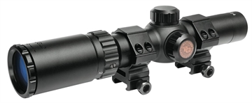 Picture of Truglo Tru-Brite 30 Hunter 1-4x 24mm Obj 92.6-23.03 ft @ 100 yds FOV 30mm Tube Black Finish Circle Duplex TG8514BC