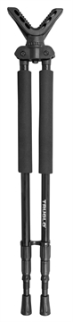 Picture of TruGlo Solid-Shot Bipod 21-40" Collapsible Black Aluminum, Rubberized V-Brace, Twist Lock Adjustable Legs, Includes Carry Case w/Shoulder Strap TG8920XB