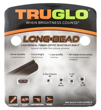 Picture of Truglo Long Bead Metal Universal Shotgun Red Fiber Optic Black TG947UR