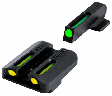 Picture of TruGlo TFO Green/Tritium/Fiber Optic Front Sight-Yellow/Tritium/Fiber Optic Rear Sight 1911 Government TGTG131NT2Y