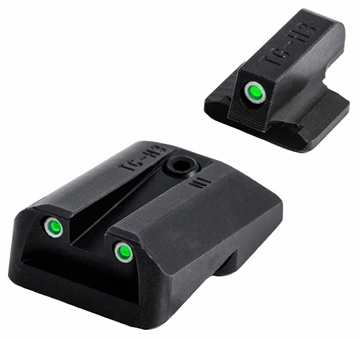 Picture of TruGlo Tritium Pro Black Green Tritium White Outline Front Sight Green Tritium Rear Sight TGTG231F3W