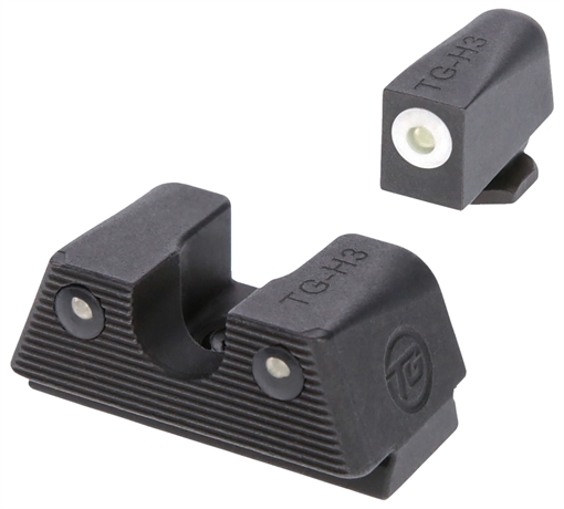 Picture of TruGlo Tritium X White Outline Tritium Front/Green Tritium Rear/Black Nitride Fortress Frame, Compatible w/Glock 42/43/43X/48 Except MOS, Front Post/Rear Dovetail Mount TGTG231G1XA