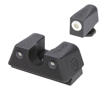 Picture of TruGlo  Tritium X Low, White Outline Tritium Front/ Green Tritium Rear/Black Nitride Fortress Frame, Compatible w/Most Glock Except MOS, Front Post/Rear Dovetail Mount  TG-TG231G1XW