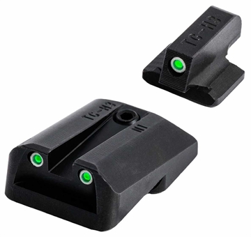 Picture of TruGlo Tritium Pro Black Green Tritium White Outline Front Sight Green Tritium Rear Sight TGTG231Z2W
