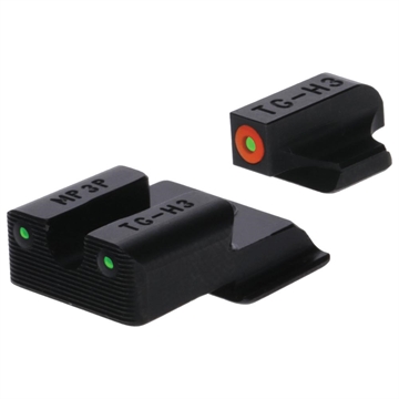 Picture of TruGlo Tritium Pro Black Green Tritium Orange Outline Front Sight Green Tritium Rear Sight TGTG231MP4C