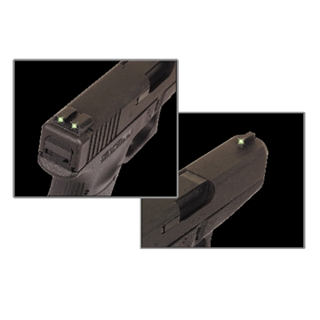Picture of TruGlo Tritium Green Tritium Front & Rear/Black Nitride Fortress Frame, Compatible w/Glock 9mm Luger/40 S&W, Front Post/Rear Dovetail Mount TG231G1