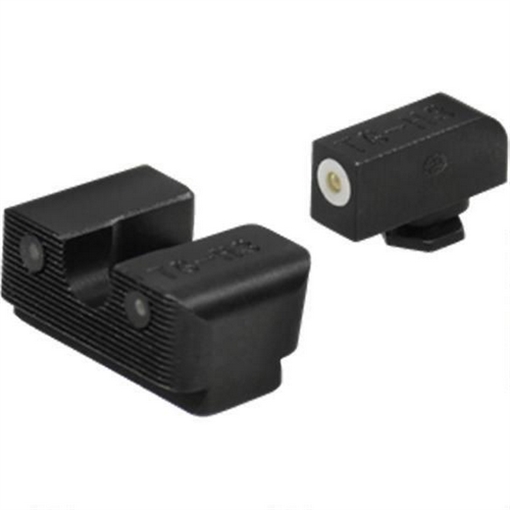 Picture of TruGlo Tritium Pro White Outline Tritium Front/Green Tritium Rear/Black Nitride Fortress Frame,Compatible w/Glock 42/43/43X/48 Except MOS, Front Post/Rear Dovetail Mount TG231G1AW