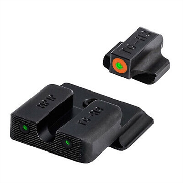 Picture of TruGlo Tritium Pro Black Green Tritium Orange Outline Front Sight Green Tritium Rear Sight TG231MP1C