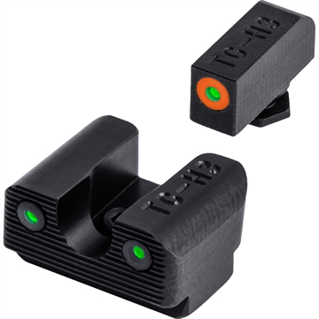 Picture of TruGlo Tritium Pro Black Green Tritium Orange Outline Front Sight Green Tritium Rear Sight TG231X1C