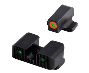Picture of TruGlo Tritium Pro Black Green Tritium Orange Outline Front Sight Green Tritium Rear Sight TG231MP3C