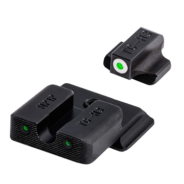 Picture of TruGlo Tritium Pro Black Green Tritium White Outline Front Sight Green Tritium Rear Sight TG231MP3W