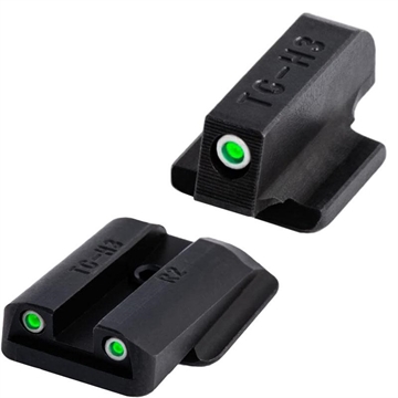 Picture of TruGlo Tritium Pro Black Green Tritium White Outline Front Sight Green Tritium Rear Sight TG231R2W