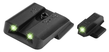 Picture of TruGlo Tritium Pro Black Green Tritium White Outline Front Sight Green Tritium Rear Sight TG231MP2W