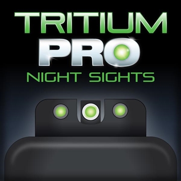 Picture of TruGlo Tritium Pro Black Green Tritium White Outline Front Sight Green Tritium Rear Sight TG231MP1W
