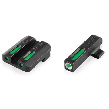 Picture of TruGlo Tritium Pro Black Green Tritium White Outline Front Sight Green Tritium Rear Sight TG231R3W
