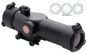 Picture of TRUGLO Triton Red Dot, 30mm, 3MOA, Red/Green/Blue Reticle Colors, Remote Pressure Switch, See-Thru/Flip-up Lens Caps, Integrated Lanyard System, Fits Picatinny, Black Finish TG-TG8230TB