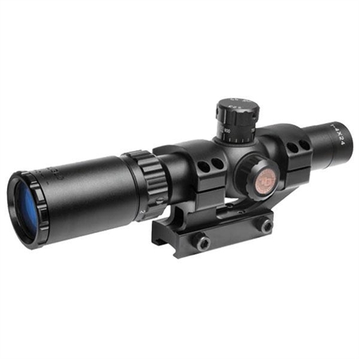 Picture of TRUGLO Tru-Brite 30 Series Rifle Scope, 1-4X24, Fully-Coated Lenses, Duplex Mil-Dot Reticle, Matte Black, 30mm, Pre-Calibrated .223 and .308 BDC Turrets, One-Piece Base TG-TG8514BT