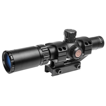 Picture of TRUGLO Tru-Brite 30 Series Rifle Scope, 1-4X24, Fully-Coated Lenses, Duplex Mil-Dot Reticle, Matte Black, 30mm, Pre-Calibrated .223 and .308 BDC Turrets, One-Piece Base TG-TG8514BT