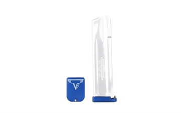 Picture of Taran Tactical Innovation Base Pad, Magazine Extension, Fits 2011 Style Magazines in 9MM/38 Super, +2 Rounds of 9MM, Anodized Finish, Bright Blue STVB-4G02