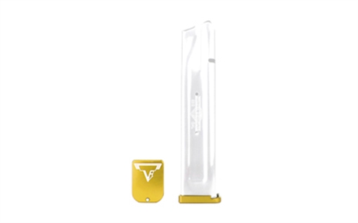 Picture of Taran Tactical Innovation Base Pad, Magazine Extension, Fits 2011 Style Magazines in 9MM/38 Super, +2 Rounds of 9MM, Anodized Finish, Gold STVB-4G09