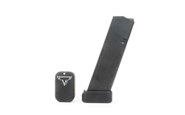 Picture of Taran Tactical Innovation Base Pad, Magazine Extension, Fits GLOCK 17/22 Magazines, +3 Rounds of 40 S&W/+4 Rounds of 9MM, Anodized Finish, Flat Black GBP940-000