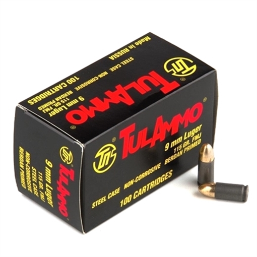 Picture of TULAMMO 9MM 115GR FMJ 100RD BOX TA919100