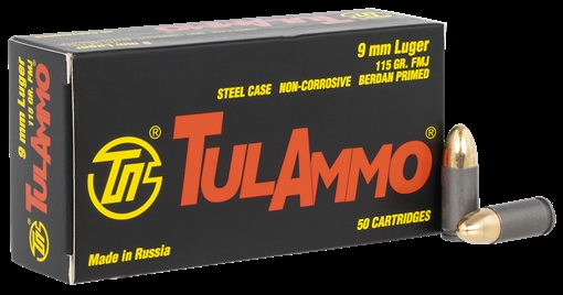 Picture of TULAMMO 9MM 115GR FMJ 50RD BOX TA919150