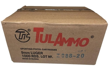 Picture of TulAmmo 9mm Luger Handgun Ammo - 115 Grain | FMJ | 1 Case (20 Boxes) TA9-1000
