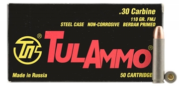 Picture of Tulammo TA301100 Rifle 30 Carbine 110 gr Full Metal Jacket (FMJ) 50 Bx/ 20 Cs 814950011265